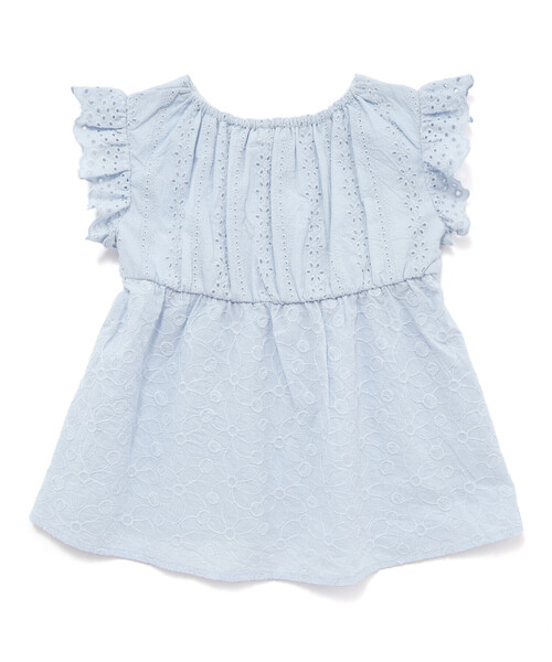 SLAP SLIP（スラップスリップ）の「袖レースクロシェ編みドッキングチュニック(80~130cm)（シャツ/ブラウス・キッズ・ピンク/ブルー・90cm/100cm/130cm/120cm/110cm/80ｃｍ）」の9枚目の写真