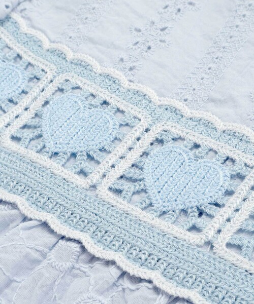 SLAP SLIP（スラップスリップ）の「袖レースクロシェ編みドッキングチュニック(80~130cm)（シャツ/ブラウス・キッズ・ピンク/ブルー・90cm/100cm/130cm/120cm/110cm/80ｃｍ）」の11枚目の写真