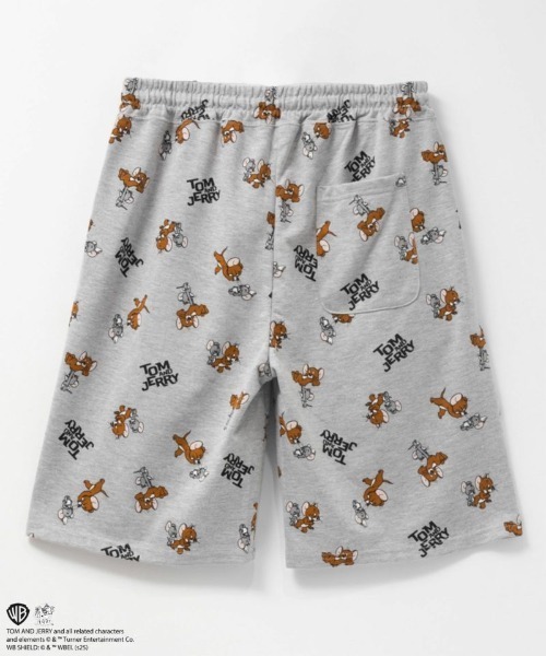 Tom&Jerry(トムアンドジェリー)の「キャラクター総柄ハーフパンツ(その他パンツ・メンズ・ブラック/杢グレー/オートミール・M/L/XL)」の11枚目の写真