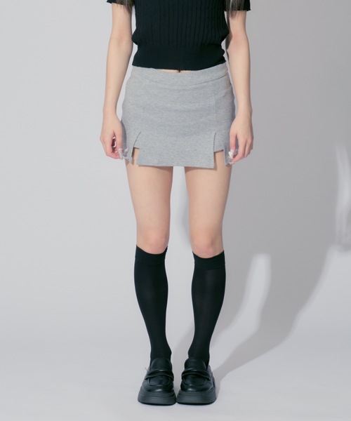 ALLuRing ChaRm(アリュリングチャーム)の「Sweat Mini Skirt Pants / スウェットミニスカートパンツ キュロット(スカート・レディース・グレー/ブラック・FREE)」の8枚目の写真