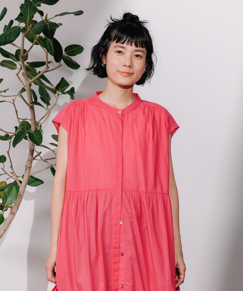 FREAK'S STORE(フリークスストア)の「インド 前開きウエスト紐 フレンチスリーブワンピース/ティアードシャツワンピース/バンドカラーシャツワンピース(シャツワンピース・レディース・ブラック/ピンク/その他・フリ-)」の17枚目の写真