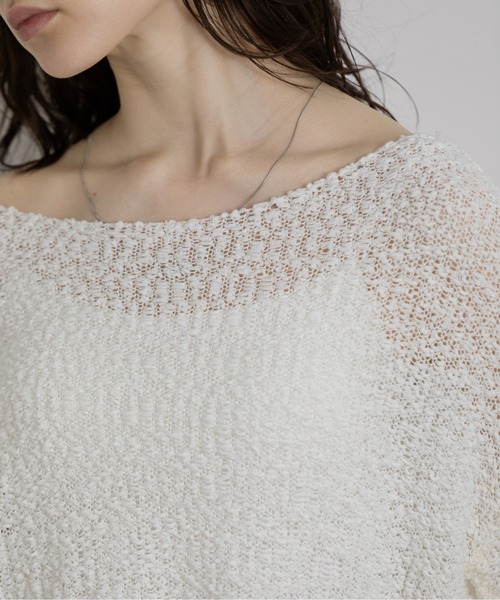 Lunea（ルネア）の「ぽこぽこオーバーニットトップス（ニット/セーター・レディース・ブラック/アイボリー/グレー/ホワイト・FREE）」の2枚目の写真