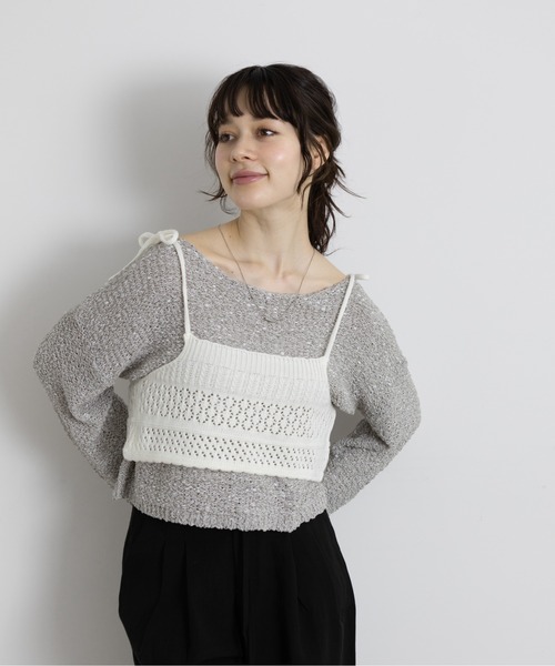 Lunea（ルネア）の「ぽこぽこオーバーニットトップス（ニット/セーター・レディース・ブラック/アイボリー/グレー/ホワイト・FREE）」の19枚目の写真
