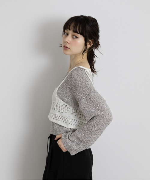 Lunea（ルネア）の「ぽこぽこオーバーニットトップス（ニット/セーター・レディース・ブラック/アイボリー/グレー/ホワイト・FREE）」の20枚目の写真