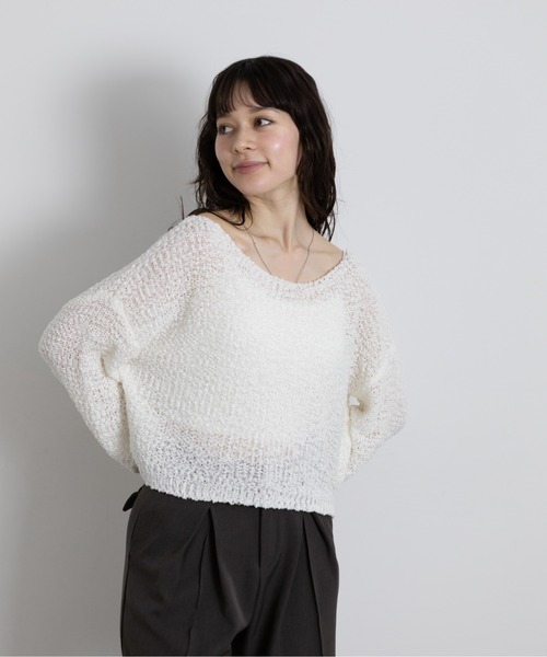 Lunea（ルネア）の「ぽこぽこオーバーニットトップス（ニット/セーター・レディース・ブラック/アイボリー/グレー/ホワイト・FREE）」の22枚目の写真