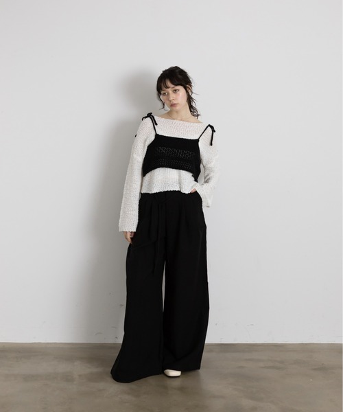 Lunea（ルネア）の「ぽこぽこオーバーニットトップス（ニット/セーター・レディース・ブラック/アイボリー/グレー/ホワイト・FREE）」の7枚目の写真