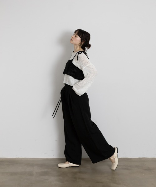 Lunea（ルネア）の「ぽこぽこオーバーニットトップス（ニット/セーター・レディース・ブラック/アイボリー/グレー/ホワイト・FREE）」の8枚目の写真