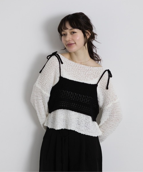Lunea（ルネア）の「ぽこぽこオーバーニットトップス（ニット/セーター・レディース・ブラック/アイボリー/グレー/ホワイト・FREE）」の11枚目の写真