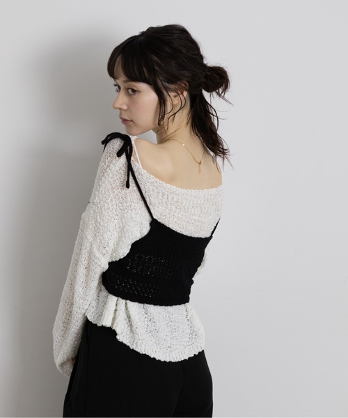 Lunea（ルネア）の「ぽこぽこオーバーニットトップス（ニット/セーター・レディース・ブラック/アイボリー/グレー/ホワイト・FREE）」の13枚目の写真