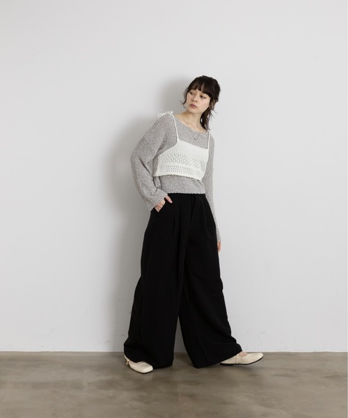 Lunea（ルネア）の「ぽこぽこオーバーニットトップス（ニット/セーター・レディース・ブラック/アイボリー/グレー/ホワイト・FREE）」の18枚目の写真