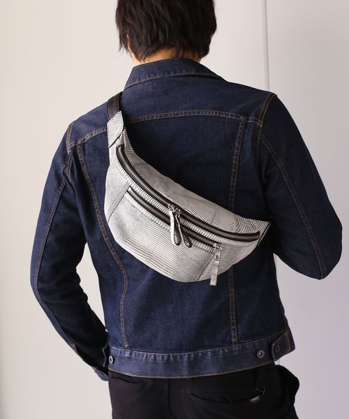 リザード レザー 本革ボディバッグ 日本製（ボディバッグ