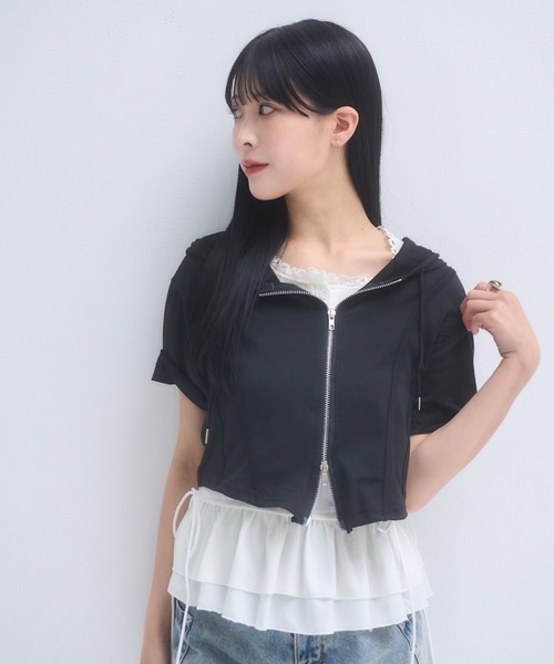mellowneon（メロウネオン）の「ヘンリーネックフリルドッキングトップス（Tシャツ/カットソー・レディース・アイボリー・FREE）」の17枚目の写真