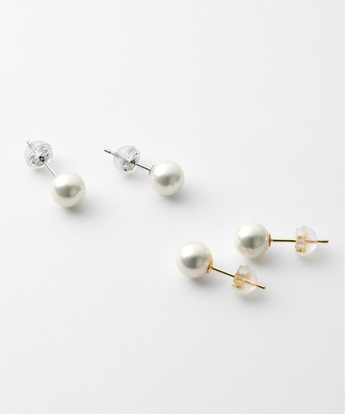 Jewel closet by L&Co.（ジュエルクローゼットバイエルアンドコー）の「プラチナ シェル/貝 ピアス 6㎜（ピアス（両耳用）・レディース・プラチナム・FREE）」の3枚目の写真