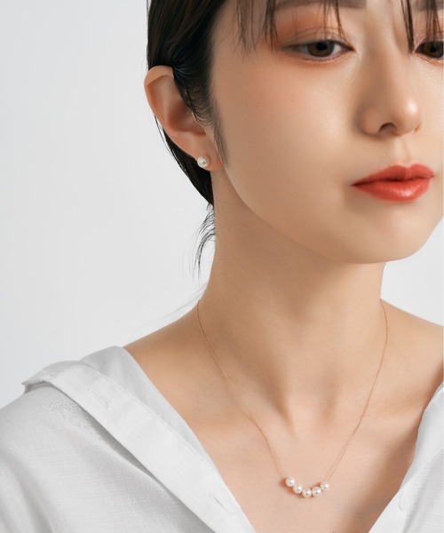 Jewel closet by L&Co.（ジュエルクローゼットバイエルアンドコー）の「プラチナ シェル/貝 ピアス 6㎜（ピアス（両耳用）・レディース・プラチナム・FREE）」の6枚目の写真