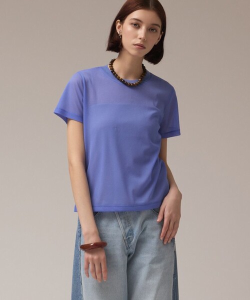 Diagram(ダイアグラム)の「シアーカットトップ(Tシャツ/カットソー・レディース・ホワイト/ブラック/ブルー・36)」の3枚目の写真