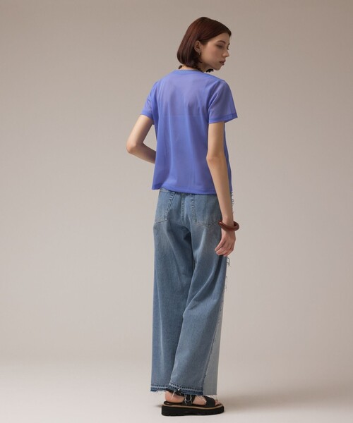 Diagram(ダイアグラム)の「シアーカットトップ(Tシャツ/カットソー・レディース・ホワイト/ブラック/ブルー・36)」の15枚目の写真