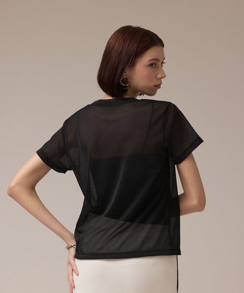 Diagram(ダイアグラム)の「シアーカットトップ(Tシャツ/カットソー・レディース・ホワイト/ブラック/ブルー・36)」の11枚目の写真