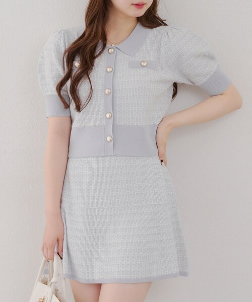 Another Branch olive des olive（アナザーブランチオリーブデオリーブ）の「ツイードポロSETUP（ワンピース・レディース・ボルドー/グレー/ブラック/ブラウン・FREE）」の7枚目の写真