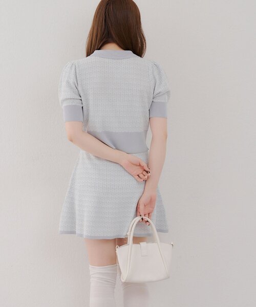 Another Branch olive des olive（アナザーブランチオリーブデオリーブ）の「ツイードポロSETUP（ワンピース・レディース・ボルドー/グレー/ブラック/ブラウン・FREE）」の9枚目の写真