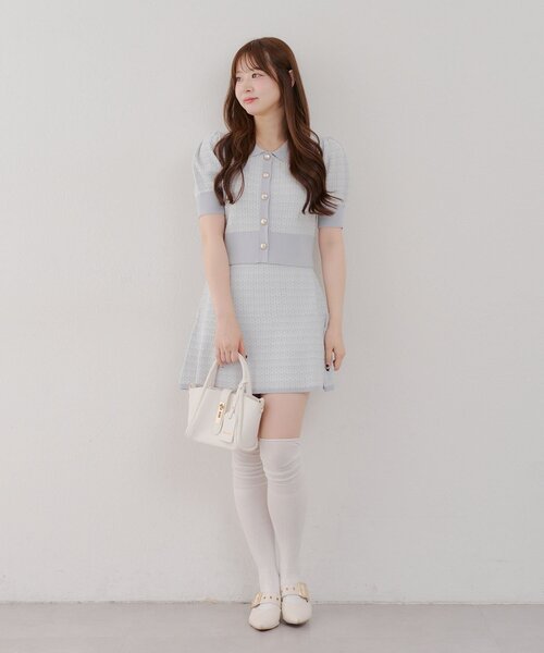 Another Branch olive des olive（アナザーブランチオリーブデオリーブ）の「ツイードポロSETUP（ワンピース・レディース・ボルドー/グレー/ブラック/ブラウン・FREE）」の14枚目の写真