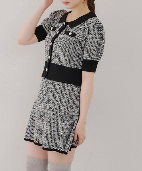 Another Branch olive des olive（アナザーブランチオリーブデオリーブ）の「ツイードポロSETUP（ワンピース・レディース・ボルドー/グレー/ブラック/ブラウン・FREE）」の16枚目の写真