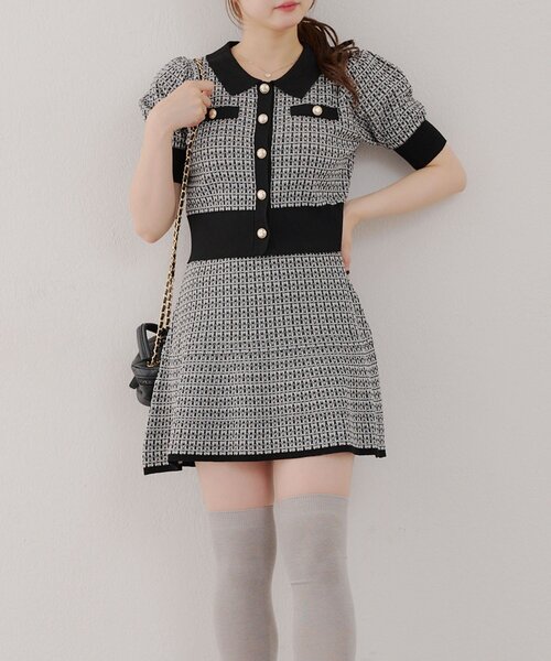 Another Branch olive des olive（アナザーブランチオリーブデオリーブ）の「ツイードポロSETUP（ワンピース・レディース・ボルドー/グレー/ブラック/ブラウン・FREE）」の20枚目の写真