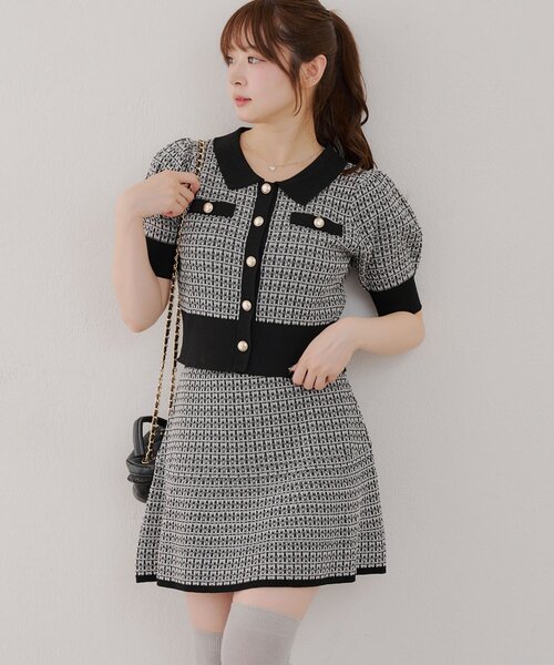 Another Branch olive des olive（アナザーブランチオリーブデオリーブ）の「ツイードポロSETUP（ワンピース・レディース・ボルドー/グレー/ブラック/ブラウン・FREE）」の21枚目の写真