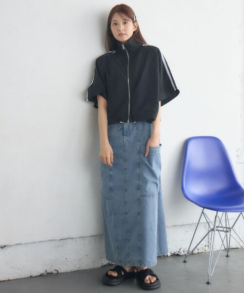 RETRO GIRL（レトロガール）の「サス付きフレアSK（デニムスカート・レディース・ブラック/ブルー・FREE）」の18枚目の写真