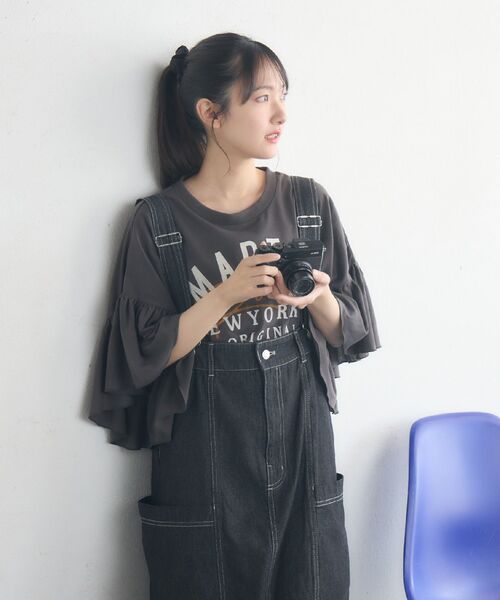 RETRO GIRL（レトロガール）の「サス付きフレアSK（デニムスカート・レディース・ブラック/ブルー・FREE）」の19枚目の写真