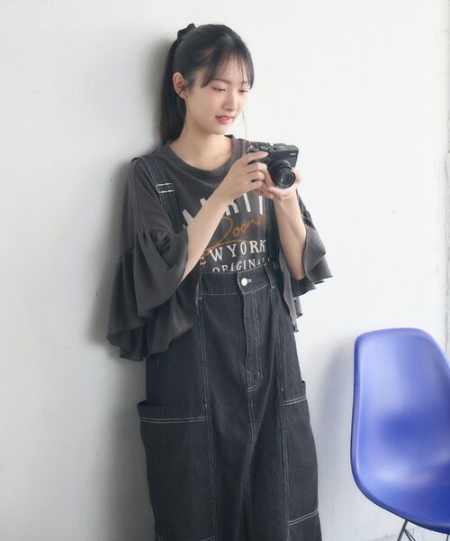 RETRO GIRL（レトロガール）の「サス付きフレアSK（デニムスカート・レディース・ブラック/ブルー・FREE）」の20枚目の写真