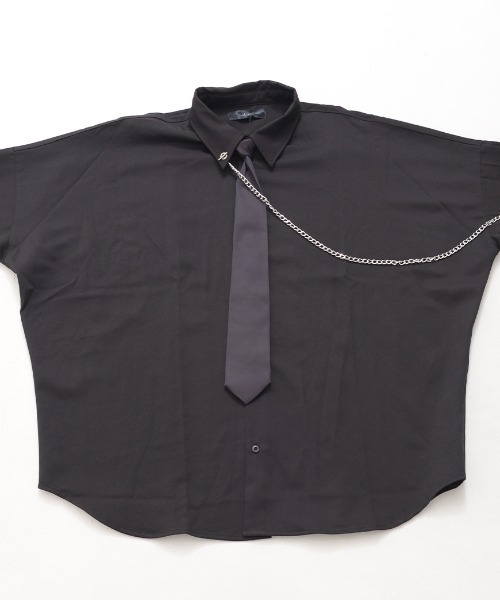 ililil(イルイルイル)の「『ililil/イルイルイル』【チェーン付きネクタイシャツ】袖セパレート長袖シャツ(シャツ/ブラウス・メンズ・ホワイト/ブラック・FREE)」の11枚目の写真