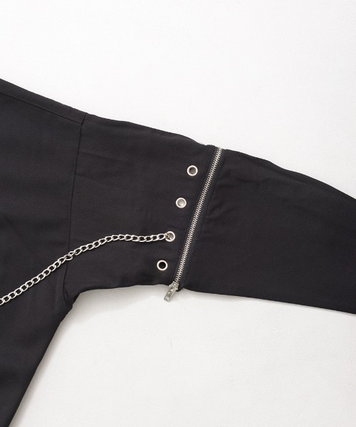 ililil(イルイルイル)の「『ililil/イルイルイル』【チェーン付きネクタイシャツ】袖セパレート長袖シャツ(シャツ/ブラウス・メンズ・ホワイト/ブラック・FREE)」の13枚目の写真