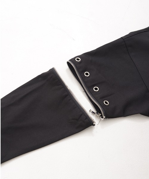 ililil(イルイルイル)の「『ililil/イルイルイル』【チェーン付きネクタイシャツ】袖セパレート長袖シャツ(シャツ/ブラウス・メンズ・ホワイト/ブラック・FREE)」の15枚目の写真