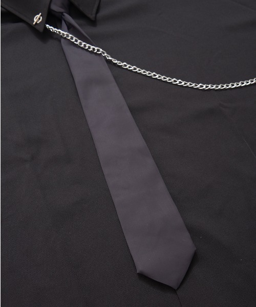 ililil(イルイルイル)の「『ililil/イルイルイル』【チェーン付きネクタイシャツ】袖セパレート長袖シャツ(シャツ/ブラウス・メンズ・ホワイト/ブラック・FREE)」の16枚目の写真