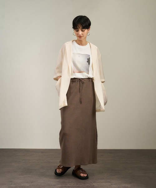 SALON adam et rope'（サロン アダム エ ロペ）の「シアーリライムテーラードジャケット（テーラードジャケット・レディース・キャメル/ブラック/オフホワイト・S/M）」の12枚目の写真