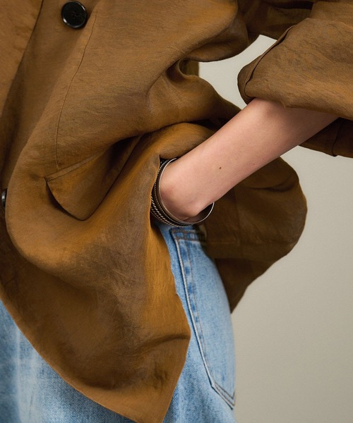 SALON adam et rope'（サロン アダム エ ロペ）の「シアーリライムテーラードジャケット（テーラードジャケット・レディース・キャメル/ブラック/オフホワイト・S/M）」の20枚目の写真