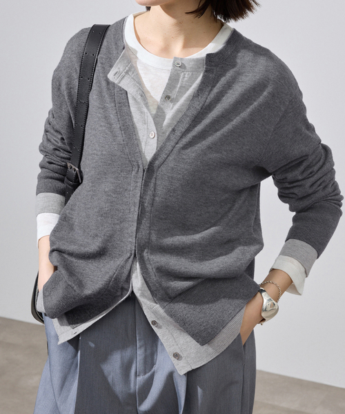 スローブ イエナ（SLOBE IENA）/フェイクレイヤードカーディガン セール】フェイクレイヤードカーディガン（カーディガン/ボレロ