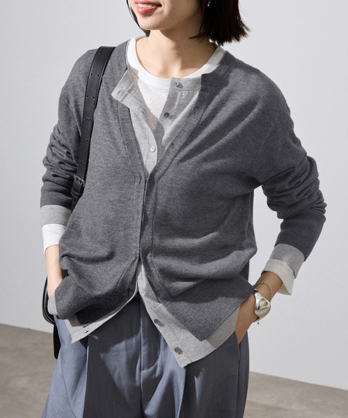 タグ付き】スローブイエナ embroidery カーディガン グレー 24AW 一部