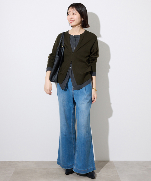 SLOBE IENA(スローブイエナ)の「フェイクレイヤードカーディガン(カーディガン/ボレロ・レディース・チャコールグレー/カーキ/ボルドー・FREE)」の11枚目の写真