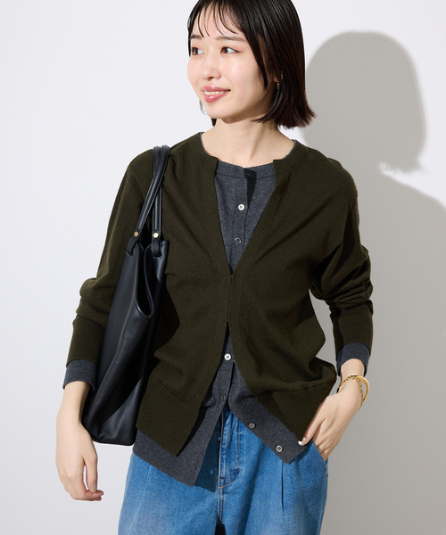 SLOBE IENA(スローブイエナ)の「フェイクレイヤードカーディガン(カーディガン/ボレロ・レディース・チャコールグレー/カーキ/ボルドー・FREE)」の13枚目の写真