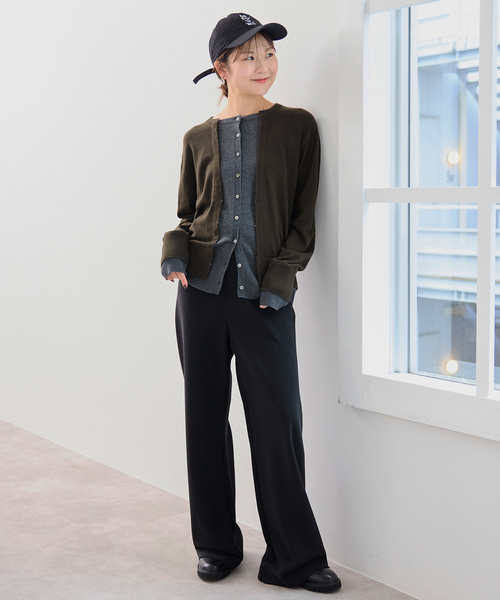 SLOBE IENA(スローブイエナ)の「フェイクレイヤードカーディガン(カーディガン/ボレロ・レディース・チャコールグレー/カーキ/ボルドー・FREE)」の15枚目の写真