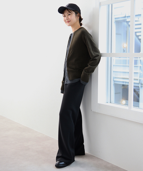 SLOBE IENA(スローブイエナ)の「フェイクレイヤードカーディガン(カーディガン/ボレロ・レディース・チャコールグレー/カーキ/ボルドー・FREE)」の16枚目の写真