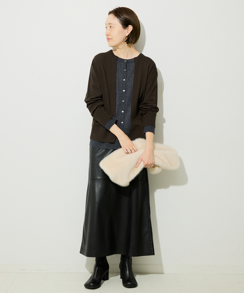 SLOBE IENA(スローブイエナ)の「フェイクレイヤードカーディガン(カーディガン/ボレロ・レディース・チャコールグレー/カーキ/ボルドー・FREE)」の20枚目の写真