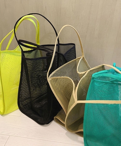 Pochi Pouch(ポチポーチ)の「Pochi Pouch/シースルー メッシュ トートバッグ(トートバッグ・レディース・ブラック/セージグリーン/ベージュ/ライトグリーン・FREE)」の13枚目の写真