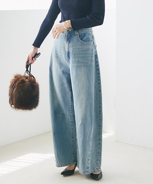 La boutique BonBon(ラブティックボンボン)の「ワイドデニム(デニムパンツ・レディース・ブルー・1/2/3)」の14枚目の写真