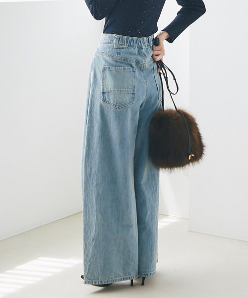 La boutique BonBon(ラブティックボンボン)の「ワイドデニム(デニムパンツ・レディース・ブルー・1/2/3)」の7枚目の写真