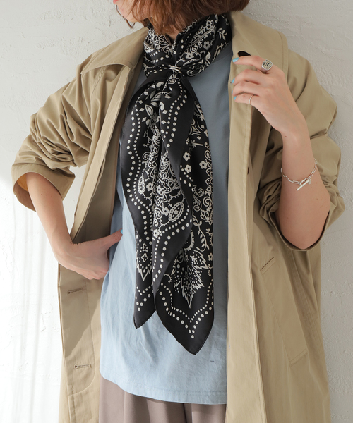 FRAMeWORK MANIPURI ヴィンテージ加工108A2バンダナ シルクスカーフ108＞ヴィンテージプリントA-2バンダナ – manipuri