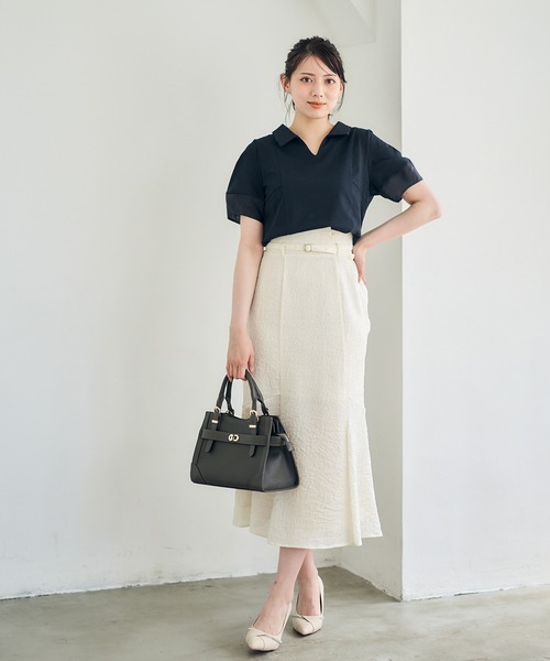 12Twelve Agenda(トゥエルブ アジェンダ)の「ポロ衿袖シアーカットソープルオーバー(Tシャツ/カットソー・レディース・ブラウン/グレイッシュベージュ/ブラック・M)」の22枚目の写真