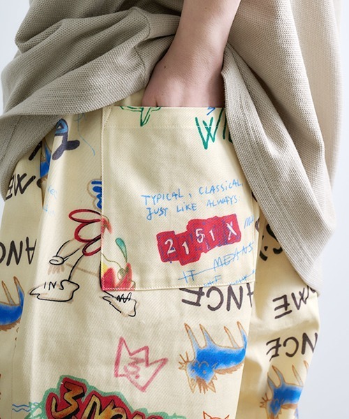 Revo.（レボ）の「Revo. イラストタッチ 総柄プリント イージーパンツ（その他パンツ・メンズ・アイボリー/キナリ・2/1）」の9枚目の写真