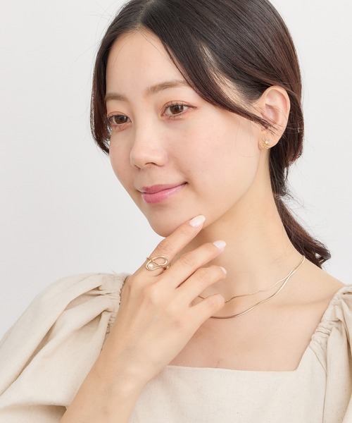 Heartdance(ハートダンス)の「ツイストポイントパールリング(リング・レディース・シルバー/ゴールド・13号)」の3枚目の写真